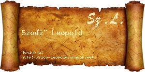Szoó Leopold névjegykártya